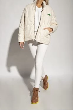 American Vintage Bomber Jackets Jacket With Logo Patch Beige