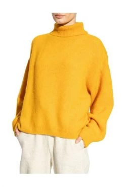 American Vintage Coltruien Loose-fitting Turtleneck Sweater Yellow