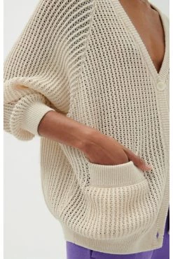 American Vintage Vesten Cardigan Beige -American Vintage Verkoop 23ae24ed2b42b9b28fcce1310680c191