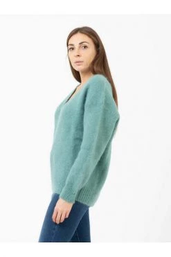 American Vintage Sweaters V-neck Knitwear Green -American Vintage Verkoop 309d07e816da9cb1e096e55f47054662