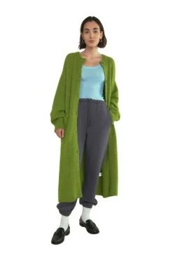 American Vintage Vesten Long Cardigan Green -American Vintage Verkoop e47c8b611e05a4a795fe5dcb91b5b285