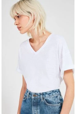 American Vintage T-shirts T-SHIRT IDO KORTE MOUWEN White